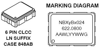 NBXSBB024, Кварцевый генератор с LVPECL выходом на частоту 622,08 МГЦ с напряжением 2.5/3.3В